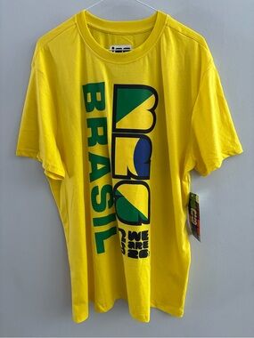 Brasil FIFA World Cup 2026 Bright Yellow Graphic Tee size XL